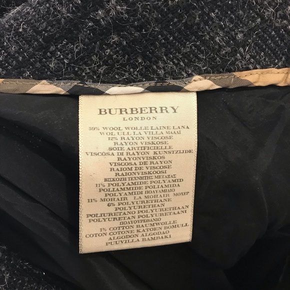 Burberry Wool Blend Pencil Skirt Plaid Sequin 12 - Picture 8 of 12